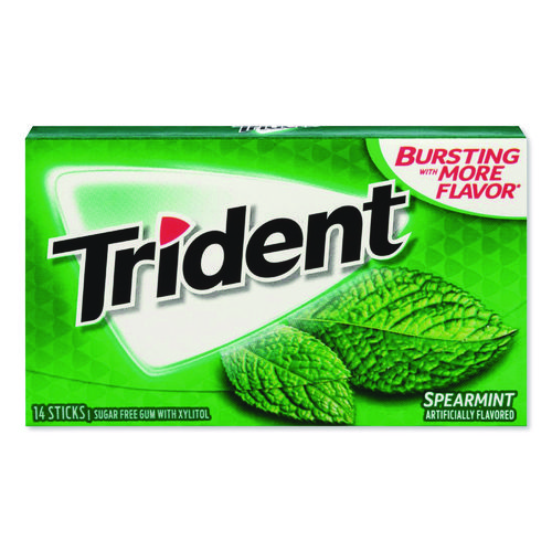 Sugar-Free Gum, Spearmint, 14 Sticks/Pack, 12 Packs/Box