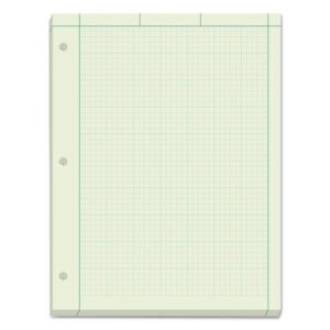 Engineering Computation Pads, Cross-Section Quadrille Rule (5 sq/in, 1 sq/in), Green Cover, 200 Green-Tint 8.5 x 11 Sheets