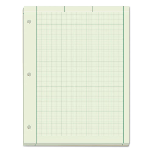 Engineering Computation Pads, Cross-Section Quadrille Rule (5 sq/in, 1 sq/in), Green Cover, 200 Green-Tint 8.5 x 11 Sheets