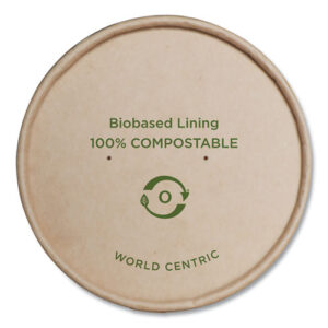 Paper Lids for Bowls, 4.6" Diameter, Brown, 500/Carton