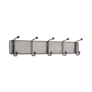 Onyx Mesh Wall Racks, 5 Hook, 26.75w x 3d x 5.5h, Black