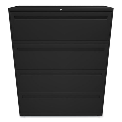 Brigade 700 Series Lateral File, 4 Legal/Letter-Size File Drawers, Black, 42" x 18" x 52.5"