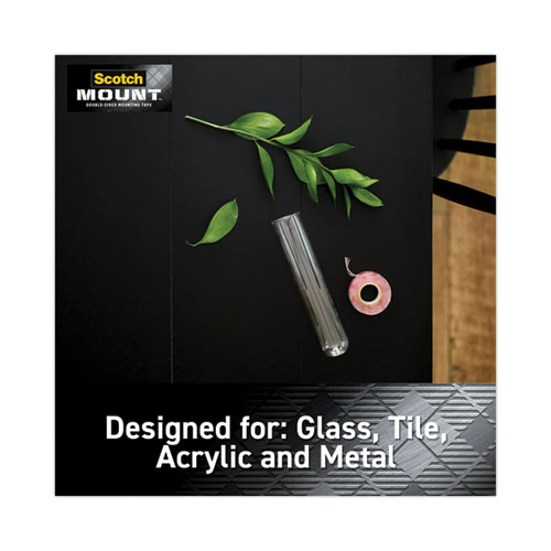 Permanent Clear Mounting Tape, Holds Up to 15 lbs, 1 x 60, Clear