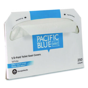 Safe-T-Gard Half-Fold Toilet Seat Covers, Half-Fold, 14.5 x 17.44, White, 250 Covers/Pack, 4 Packs/Carton