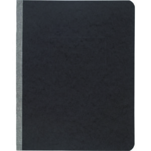 Pressboard Report Cover with Tyvek Reinforced Hinge, Two-Piece Prong Fastener, 3" Capacity, 8.5 x 11, Black/Black