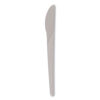Plantware Compostable Cutlery, Knife, Plastic, Pearl White, 50/Pack, 20 Packs/Carton