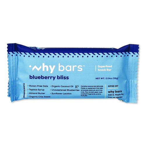 Superfood Snack Bar, Blueberry Bliss, 2.04 oz Bar, 12/Box