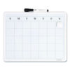 Magnetic Dry Erase Monthly Calendar, 14" x 11", White Surface, White Plastic Frame