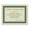 Metallic Border Certificates, 11 x 8.5, Ivory/Green with Green Border, 100/Pack
