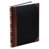 Extra-Durable Bound Book, Single-Page Record-Rule Format, Black/Maroon/Gold Cover, 11.94 x 9.78 Sheets, 300 Sheets/Book