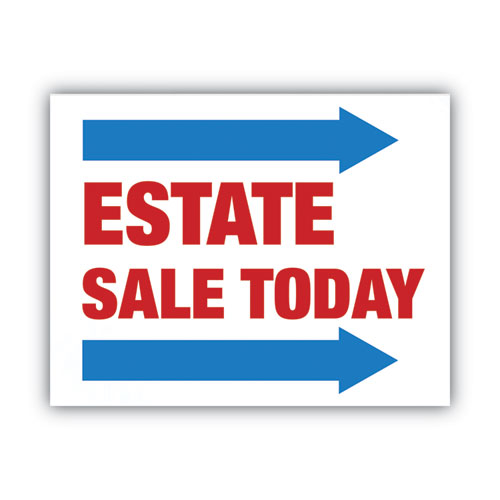 Stake Sign, Blank White, Includes Directional Arrows,  15 x 19