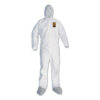 A45 Liquid/Particle Protection Surface Prep/Paint Coveralls, Hood, Elastic Wrist/Ankles, Boots, 4XL, White, 25/Carton