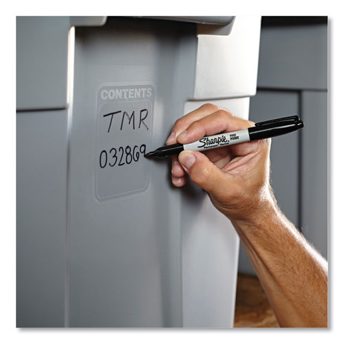 Fine Tip Permanent Marker, Canister, Black, 36/Pack