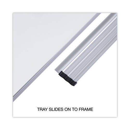 Deluxe Melamine Dry Erase Board, 24" x 18", White Surface, Satin Aluminum Frame