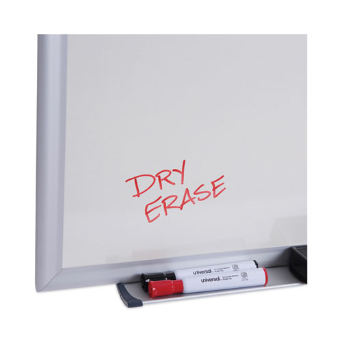 Deluxe Melamine Dry Erase Board, 24" x 18", White Surface, Satin Aluminum Frame