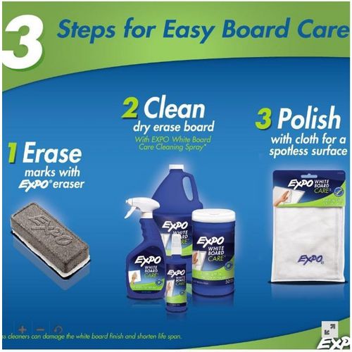 White Board CARE Dry Erase Surface Cleaner, 8 oz Spray Bottle, 12/Carton