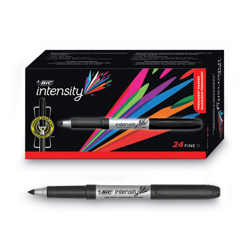 Intensity Fine Tip Permanent Marker Value Pack, Fine Bullet Tip, Black, 24/Pack