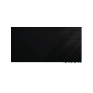 Aria Low-Profile Frameless Magnetic Glassboard, 36" x 24", Black Surface