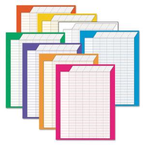 Jumbo Incentive Charts, Vertical Orientation, 22" x 28", Assorted Colors, 8/Pack