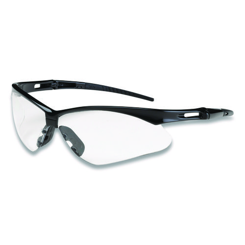 Anser Optical Safety Glasses, Anti-Fog, Scratch-Resistant, Clear Lens, Black Frame
