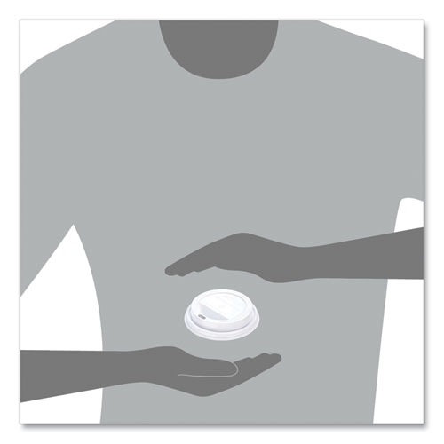 Traveler Cappuccino Style Dome Lid, Fits 10 oz to 24 oz Hot Cups, Plastic, White, 100/Pack, 10 Packs/Carton