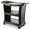 Executive Service Cart, Plastic, 3 Shelves, 300 lb Capacity, 20.33" x 38.9" x 38.9", Black
