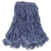 Super Stitch Blend Mop Head, Cotton/Synthetic, Large, 1" Red Headband, Blue, 6/Carton