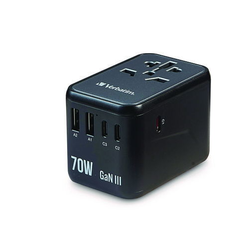 UTA-09 Gan III Universal Travel Adapter, (2) USB-A/(2) USB-C/USB-C with Power Delivery 3.0