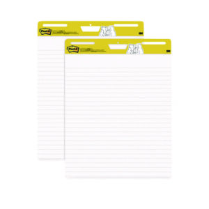 Vertical-Orientation Self-Stick Easel Pads, Presentation Format (1.5" Rule), 25 x 30, White, 30 Sheets, 2/Pack