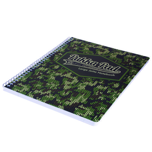 Letter Size Notebook, 1-Subject, Medium/College Rule, Green/Black Camo Knit Cover, (100) 11 x 8.5 Sheets, 3/Pack