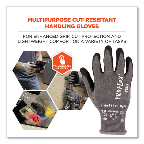 ProFlex 7043 ANSI A4 Nitrile Coated CR Gloves, Gray, 2X-Large, 1 Pair