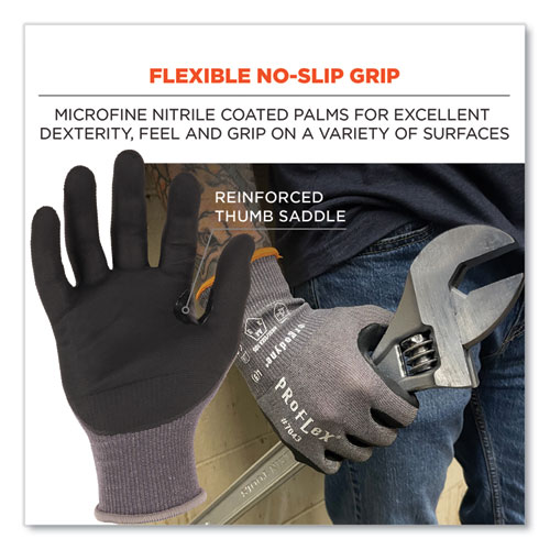 ProFlex 7043 ANSI A4 Nitrile Coated CR Gloves, Gray, 2X-Large, 1 Pair