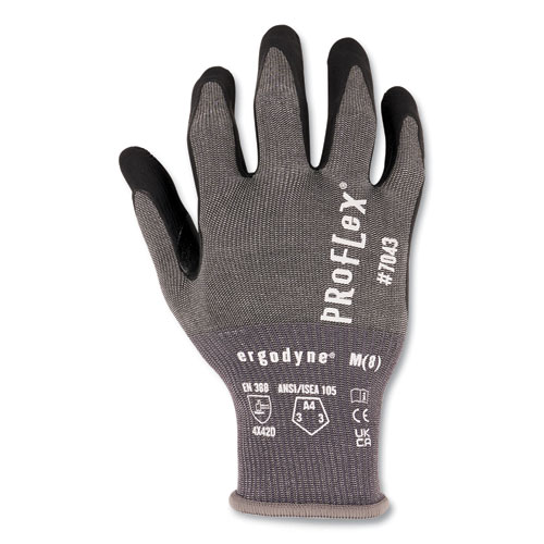 ProFlex 7043 ANSI A4 Nitrile Coated CR Gloves, Gray, 2X-Large, 1 Pair