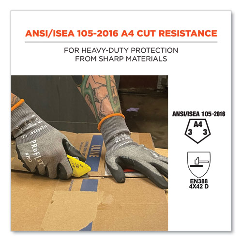 ProFlex 7043 ANSI A4 Nitrile Coated CR Gloves, Gray, 2X-Large, 1 Pair