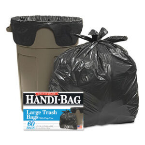 Super Value Pack Can Liners, 30 gal, 0.65 mil, 30" x 33", Black, 60/Box