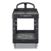 BRUTE Heavy-Duty Utility Cart with Lipped Shelves, Plastic, 2 Shelves, 500 lb Capacity, 17.13" x 38.5" x 38.88", Black