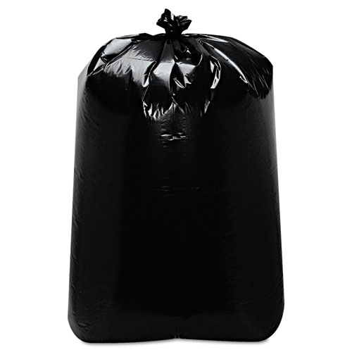 Low-Density Can Liners, 60 gal, 1.6 mil, 22" x 58", Black, Flat Pack, 100/Carton