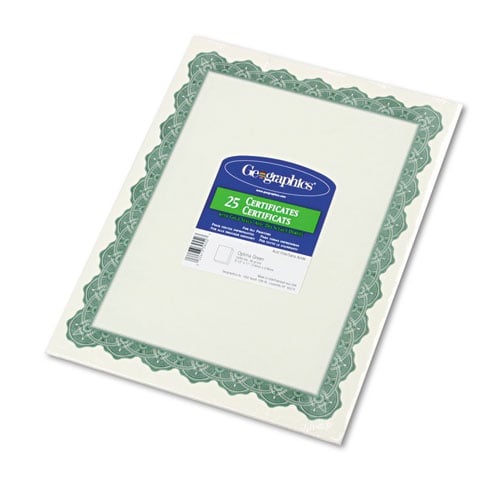 Geographics Blank Award Parchment Certificates