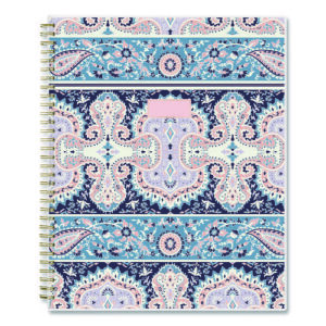 Cocorrina Weekly/Monthly Planner, Pastel Paisley Artwork, 11 x 8.5, Blue/Pink/White Cover, 12-Month (Jan to Dec): 2025