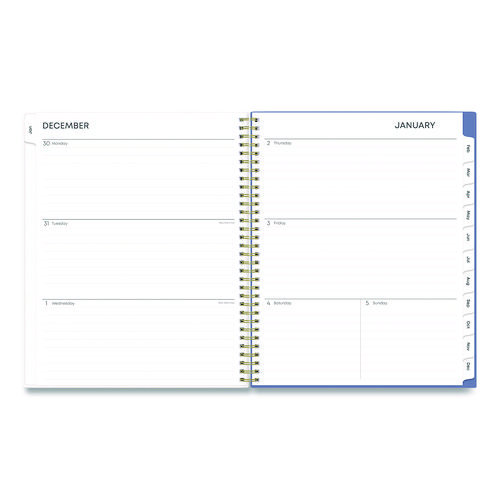 Cocorrina Weekly/Monthly Planner, Pastel Paisley Artwork, 11 x 8.5, Blue/Pink/White Cover, 12-Month (Jan to Dec): 2025