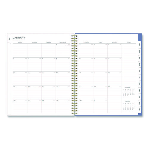 Cocorrina Weekly/Monthly Planner, Pastel Paisley Artwork, 11 x 8.5, Blue/Pink/White Cover, 12-Month (Jan to Dec): 2025