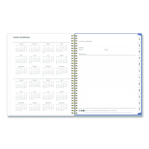 Cocorrina Weekly/Monthly Planner, Pastel Paisley Artwork, 11 x 8.5, Blue/Pink/White Cover, 12-Month (Jan to Dec): 2025