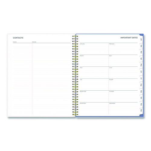 Cocorrina Weekly/Monthly Planner, Pastel Paisley Artwork, 11 x 8.5, Blue/Pink/White Cover, 12-Month (Jan to Dec): 2025