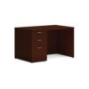 Mod Single Pedestal Desk Bundle, 48" x 30" x 29", Traditional Mahogany