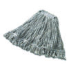 Super Stitch Finish Mop Heads, Cotton/Synthetic, Blue/White