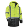 GloWear 8384 Class 3 Hi-Vis Quilted Thermal Parka, 2X-Large, Lime