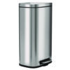 Fire-Resistant Step Pedal Trash Can, 8 gal, Plastic/Stainless Steel, Silver
