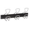 Wall-Mount Coat Hooks, 18.11 x 2.95 x 6.45, Metal, Silver, 22 lb Capacity