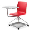 CoGo Mobile Tablet Chair, Supports Up to 440 lb, 18.75" Seat Height, Red Seat, Red Back, Chrome Frame