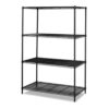 Commercial Wire Shelving, Three-Shelf, 48w x 18d x 72h, Black